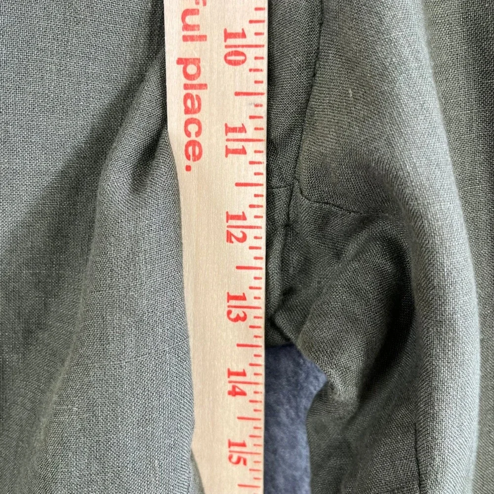 Charles Tyrwhitt Slim Fit Linen Dress Pants Khaki Green Men 38W 32L (35in X 27in